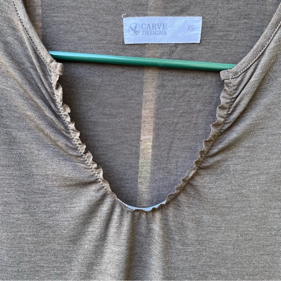 Carve Designs Light Brown Lace Up Back Sleeveless Top Sz XS - Picture 4 of 9